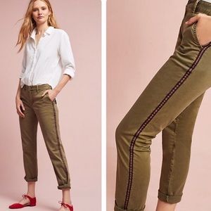 ANTHROPOLOGIE Chino Green Relaxed Pants